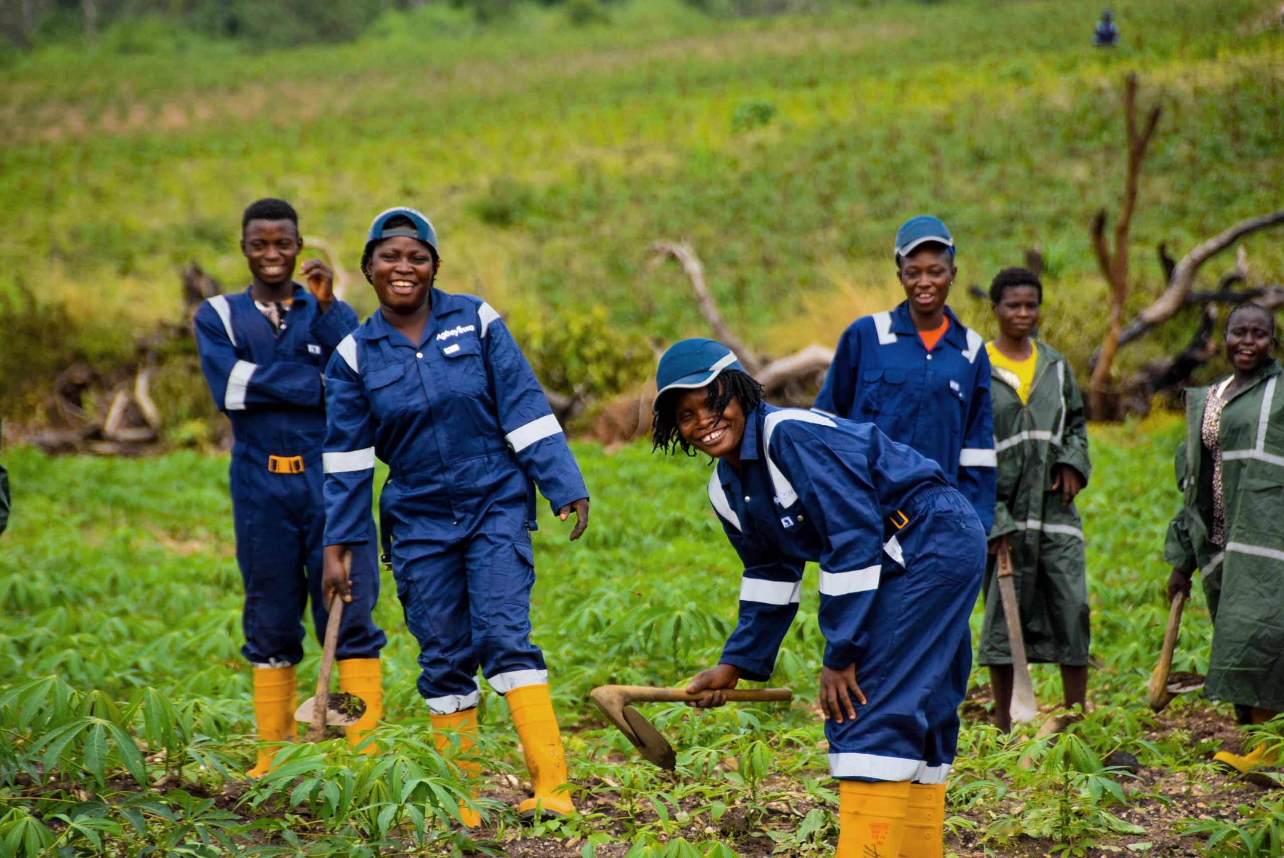 Excited farmers on Agbeyewa Farms